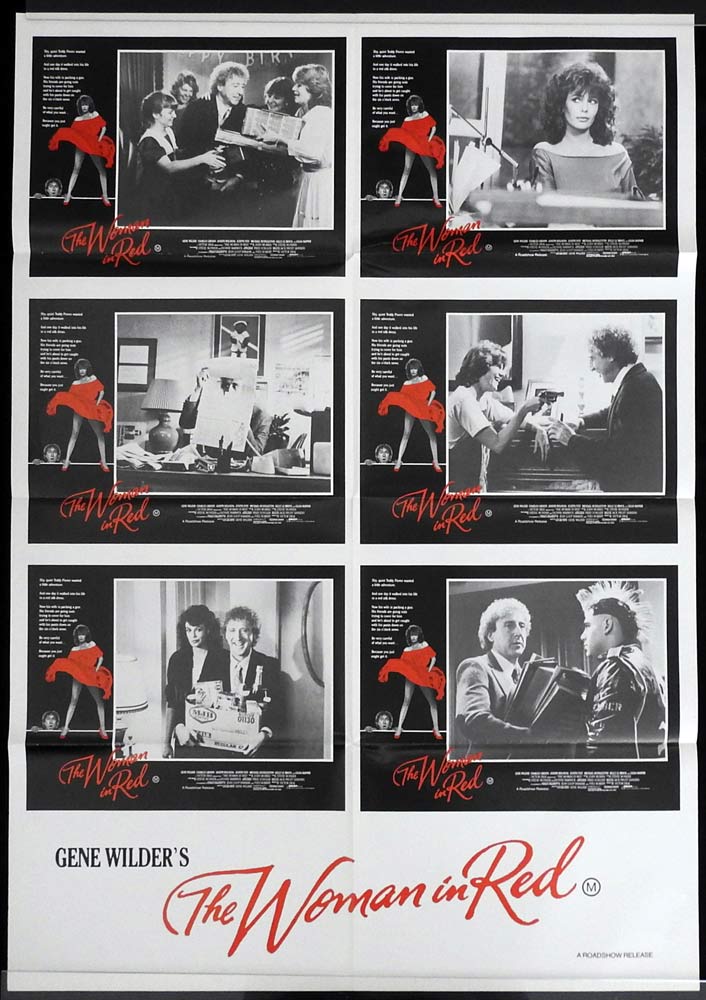 THE WOMAN IN RED Original Photo sheet Movie poster Gene Wilder Kelly LeBrock