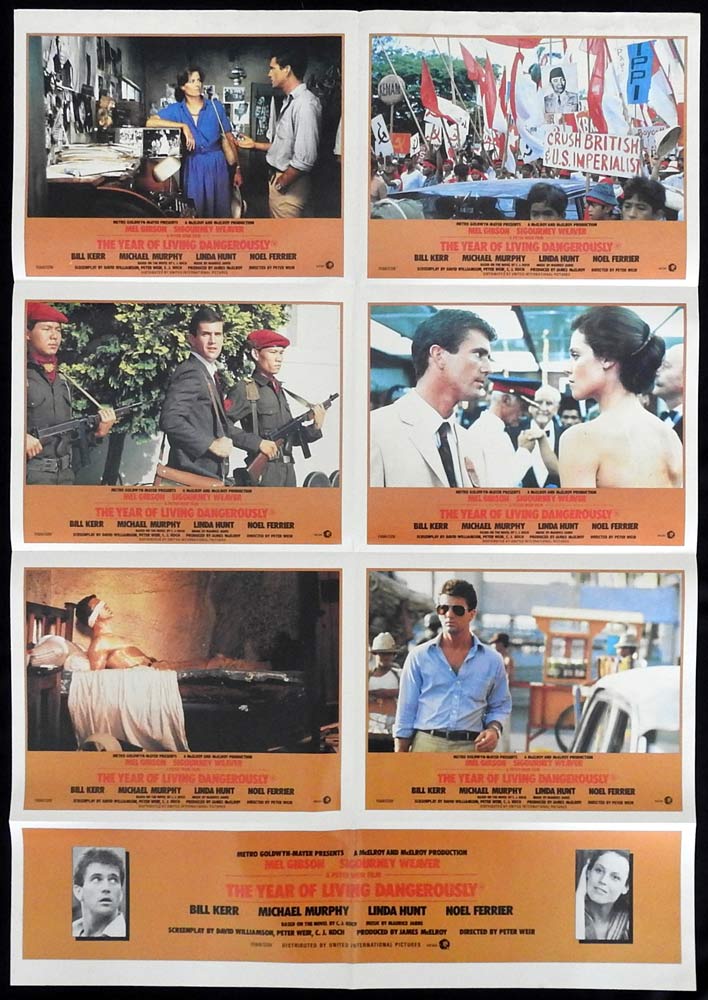 THE YEAR OF LIVING DANGEROUSLY Original Photo sheet Movie poster Mel Gibson Sigourney Weaver