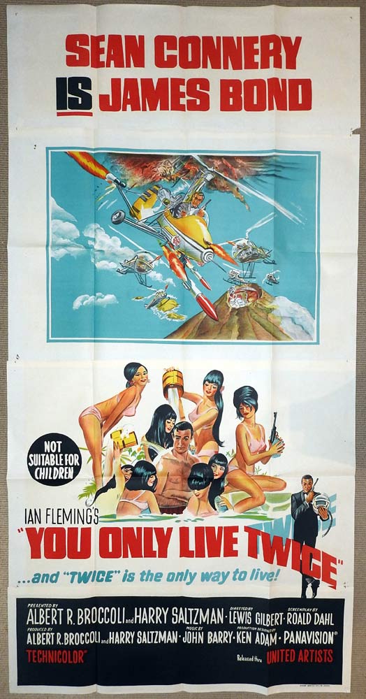 YOU ONLY LIVE TWICE Original Australian Three sheet Movie poster James Bond