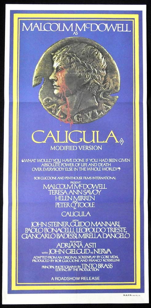 CALIGULA Original Daybill Movie poster Malcolm McDowell Helen Mirren Horror