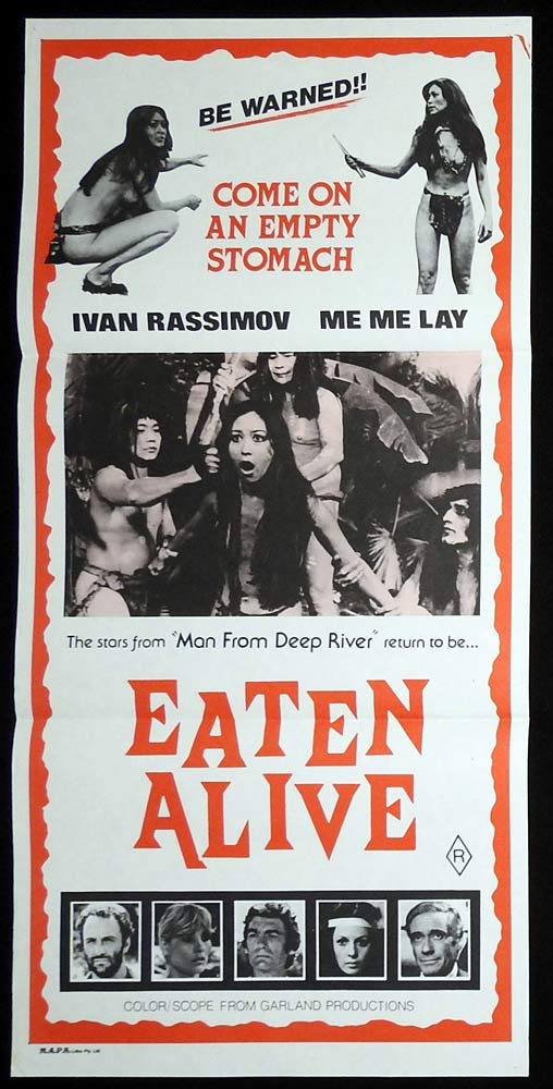 EATEN ALIVE Original Daybill Movie poster Me Me Lai Cannibal Horror