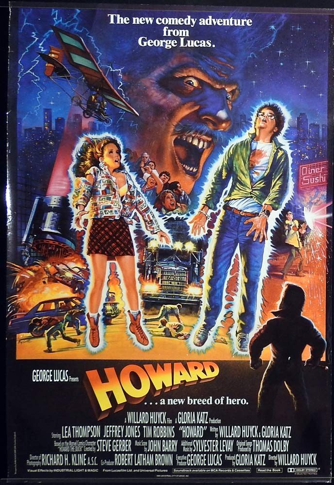 HOWARD THE DUCK Original One sheet Movie poster Lea Thompson Jeffrey Jones Tim Robbins