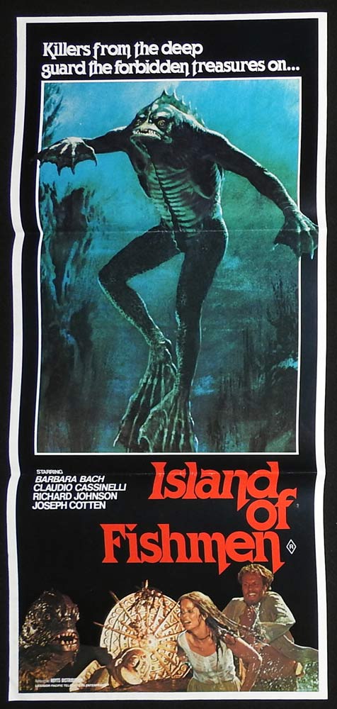 ISLAND OF THE FISHMEN Original Daybill Movie poster Barbara Bach Claudio Cassinelli Horror