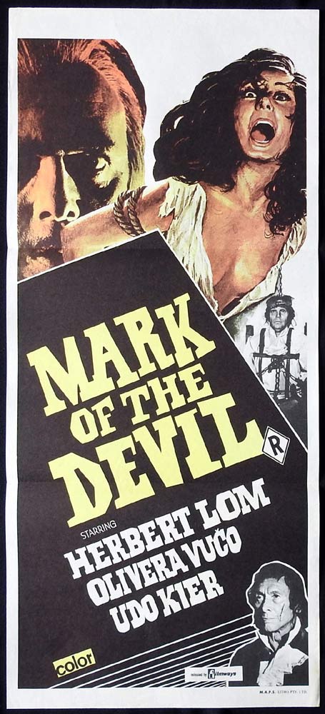 MARK OF THE DEVIL Original Daybill Movie poster Herbert Lom Horror