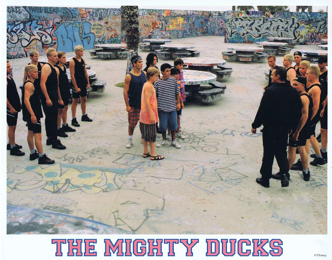 THE MIGHTY DUCKS Original Lobby Card 3 Steve Martin Emilio Estevez Joss Ackland