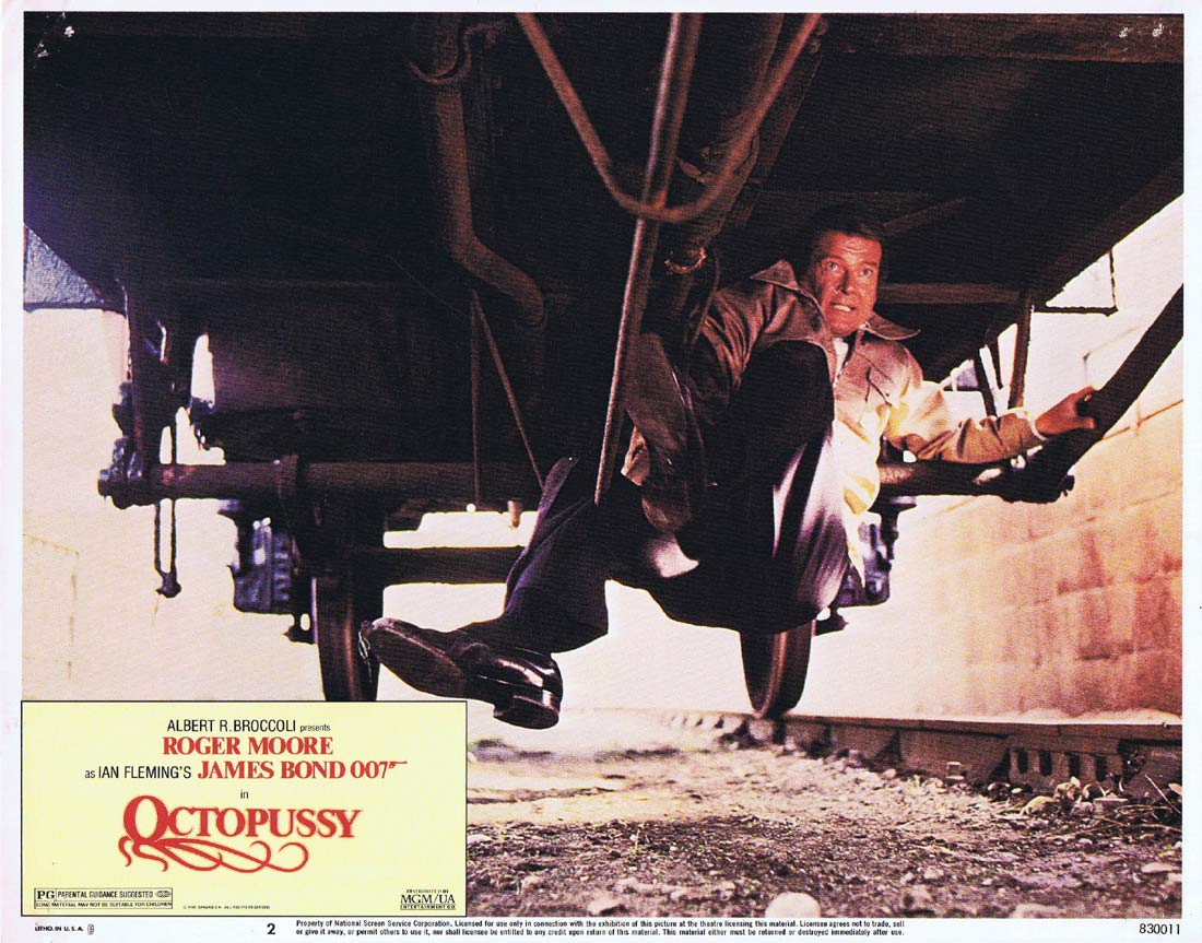 OCTOPUSSY Original US Lobby Card 2 Roger Moore James Bond 1983