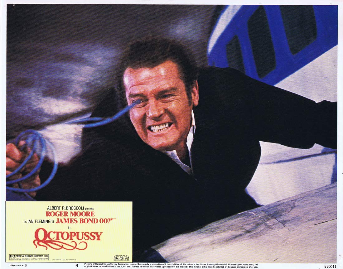 OCTOPUSSY Original US Lobby Card 4 Roger Moore James Bond 1983