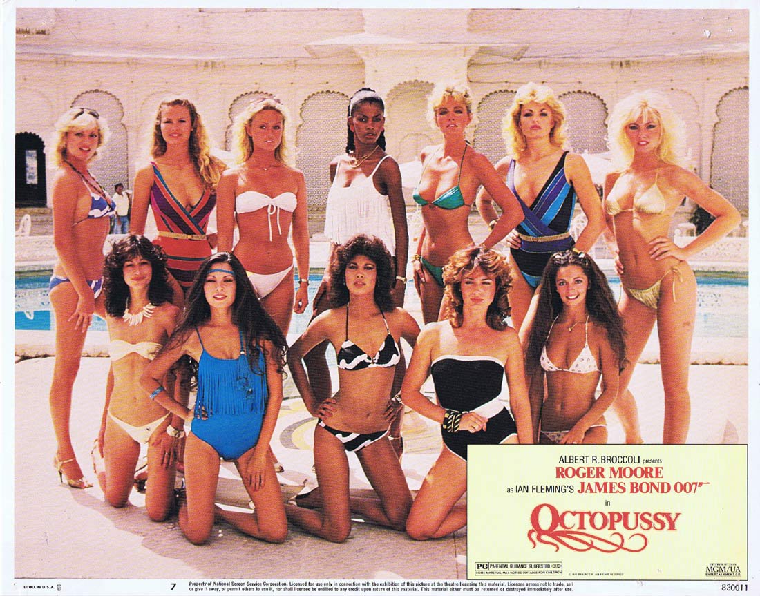 OCTOPUSSY Original US Lobby Card 7 Roger Moore James Bond 1983