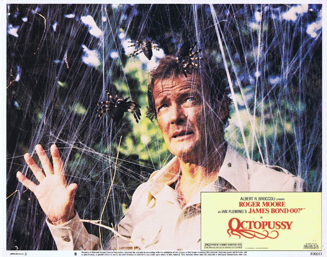 OCTOPUSSY Original US Lobby Card 8 Roger Moore James Bond 1983