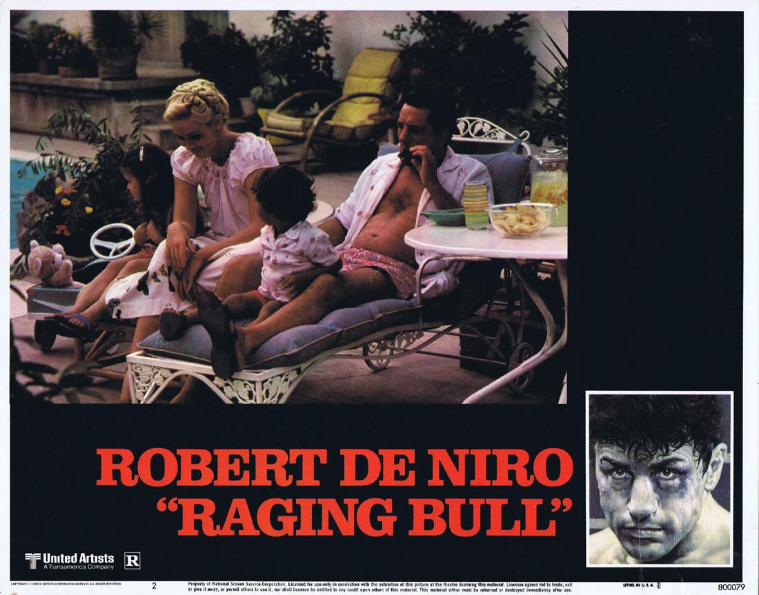 RAGING BULL Original Lobby Card 2 Robert De Niro Martin Scorsese Joe Pesci