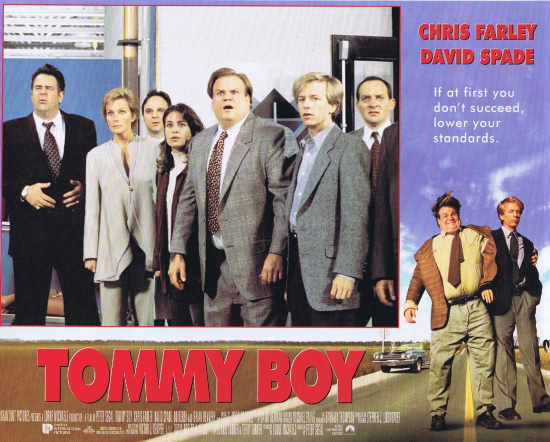 TOMMY BOY Original Lobby Card 1 Chris Farley David Spade Bo Derek