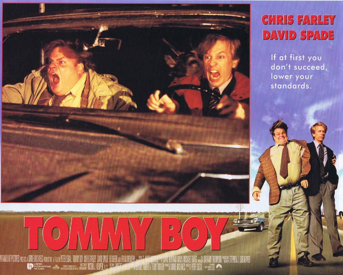 TOMMY BOY Original Lobby Card 3 Chris Farley David Spade Bo Derek