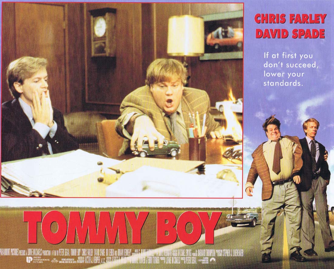 TOMMY BOY Original Lobby Card 4 Chris Farley David Spade Bo Derek
