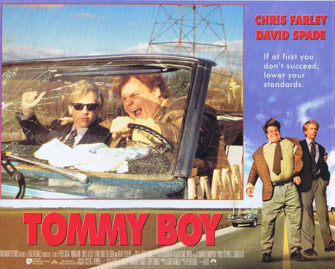 TOMMY BOY Original Lobby Card 5 Chris Farley David Spade Bo Derek