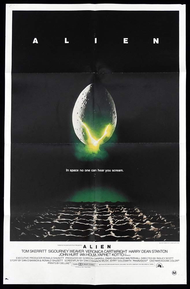 ALIEN Original One Sheet Movie Poster Tom Skerritt Sigourney Weaver Ridley Scott