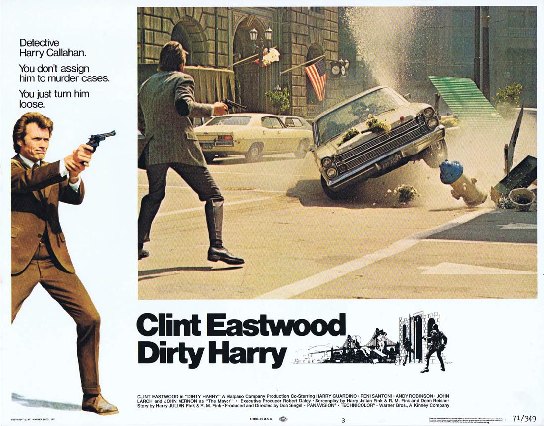 DIRTY HARRY Original Lobby Card 3 Clint Eastwood Don Siegel