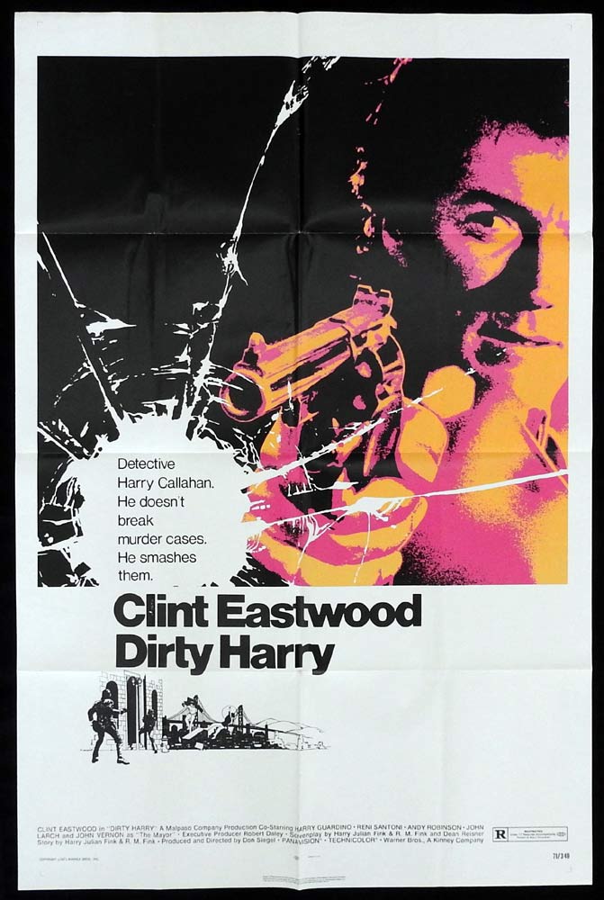 DIRTY HARRY Original US One Sheet Movie Poster Clint Eastwood Don Siegel