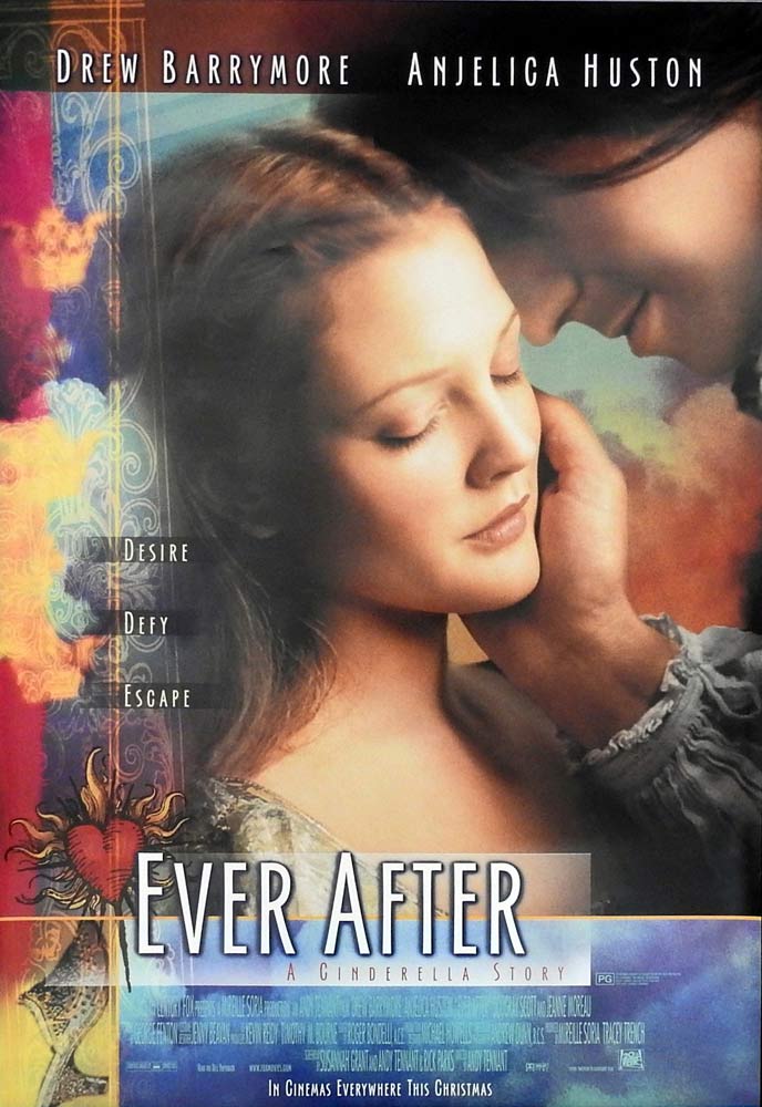 EVER AFTER Original One Sheet Movie Poster Drew Barrymore Angelica Huston