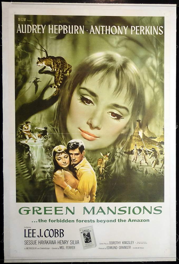 GREEN MANSIONS Original LINEN BACKED One Sheet Movie Poster Audrey Hepburn