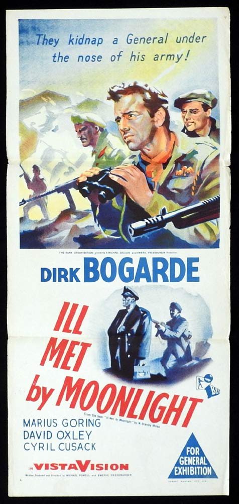 ILL MET BY MOONLIGHT Original Daybill Movie Poster Dirk Bogarde Marius Goring