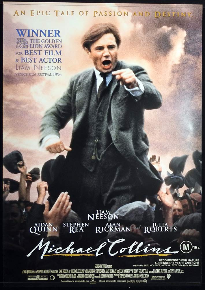 MICHAEL COLLINS Original One Sheet Movie Poster Liam Neeson Aidan Quinn Julia Roberts