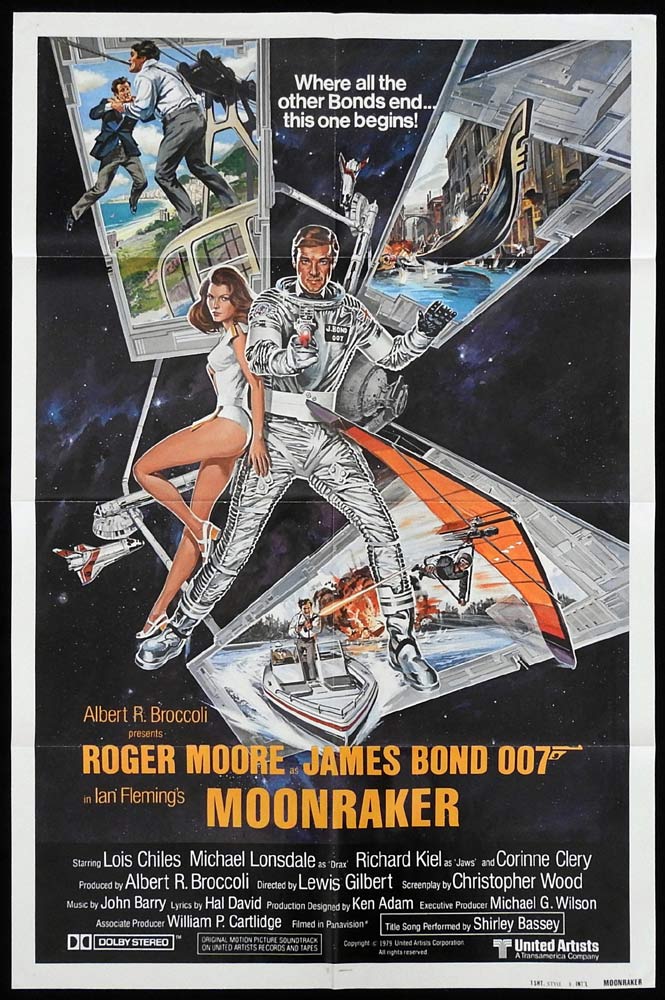 MOONRAKER Original US INT B One Sheet Movie poster Roger Moore James Bond