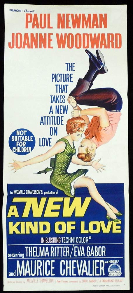 A NEW KIND OF LOVE Original Daybill Movie Poster Paul Newman Joanne Woodward
