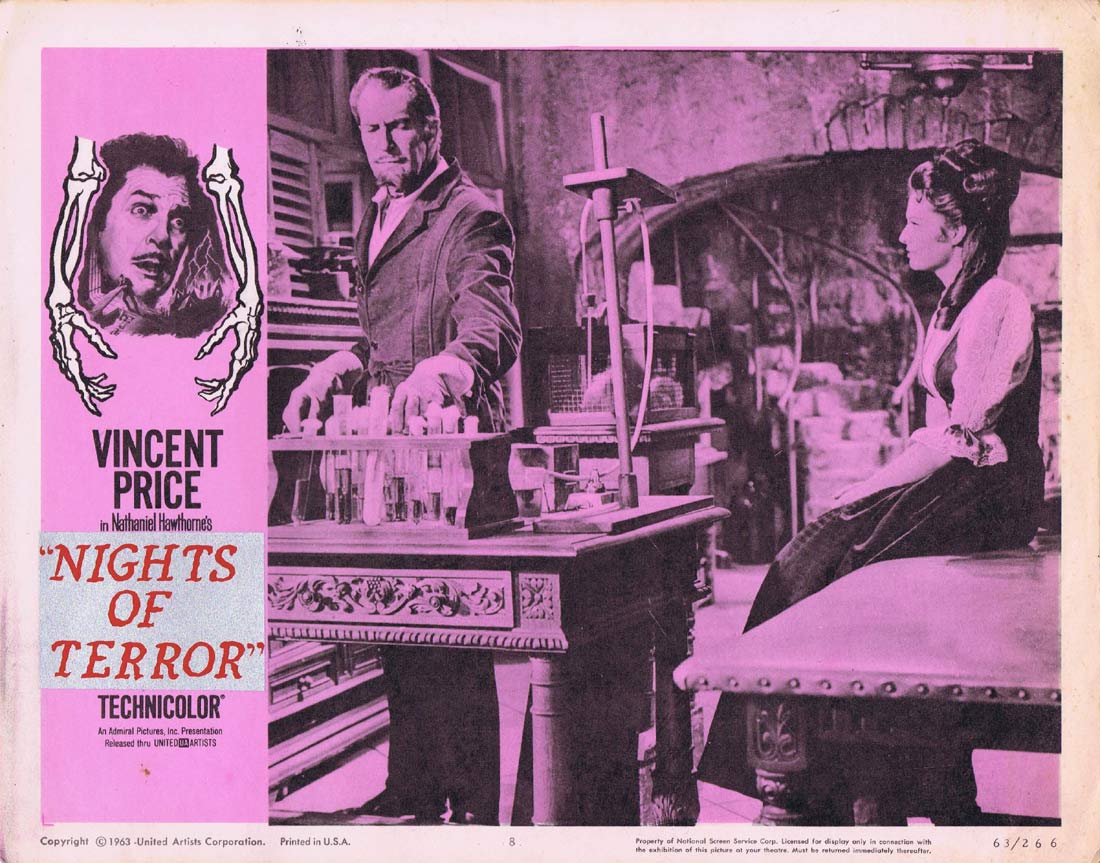 NIGHTS OF TERROR aka TWICE TOLD TALES Original Lobby Card 8 Vincent Price Horror