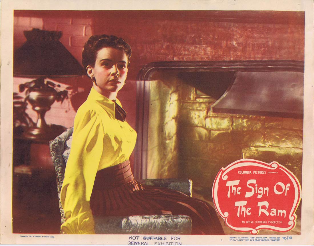 THE SIGN OF THE RAM Original US Lobby Card 2 Susan Peters Alexander Knox Film Noir