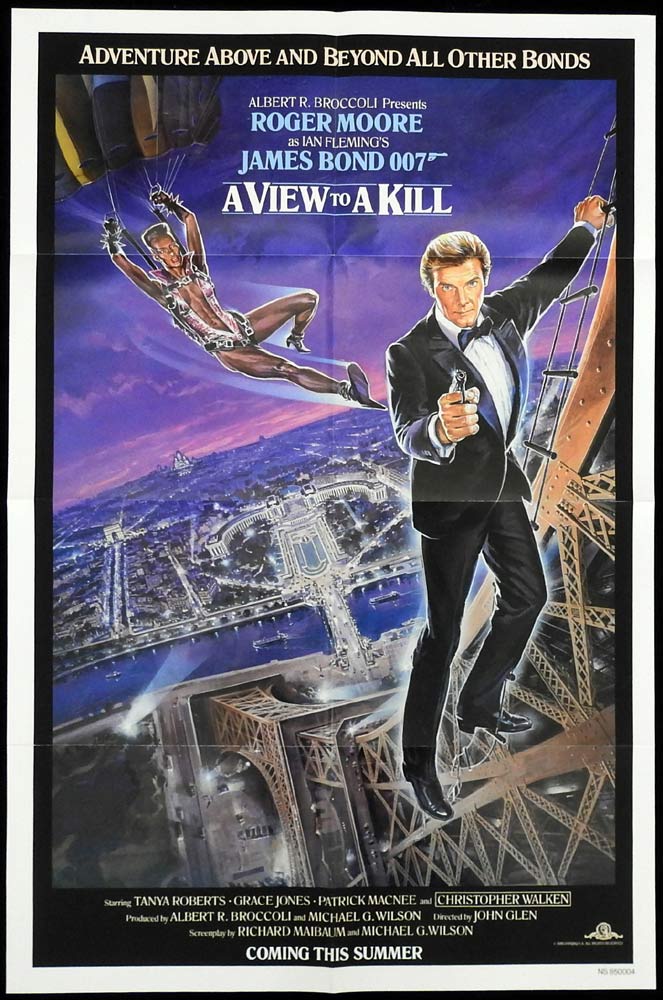 A VIEW TO A KILL Original ADV US One Sheet Movie poster Roger Moore James Bond