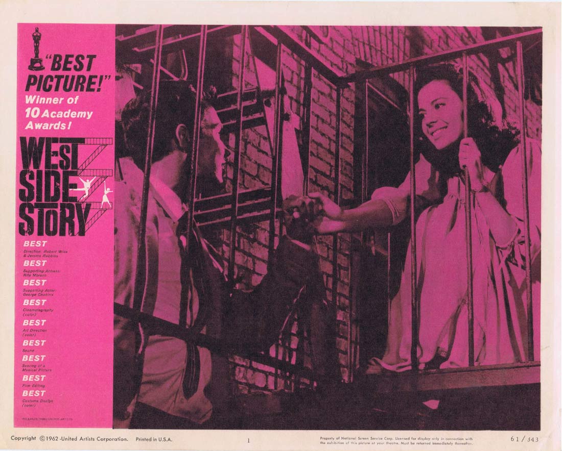 WEST SIDE STORY Original 1962 Lobby Card 1 Natalie Wood Richard Beymer