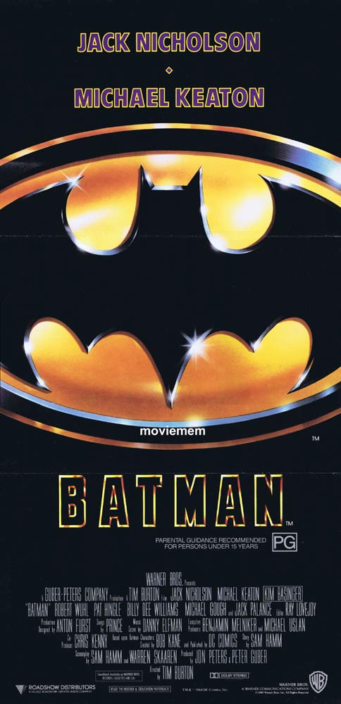 BATMAN Original Daybill Movie Poster Jack Nicholson Michael Keaton Kim Basinger