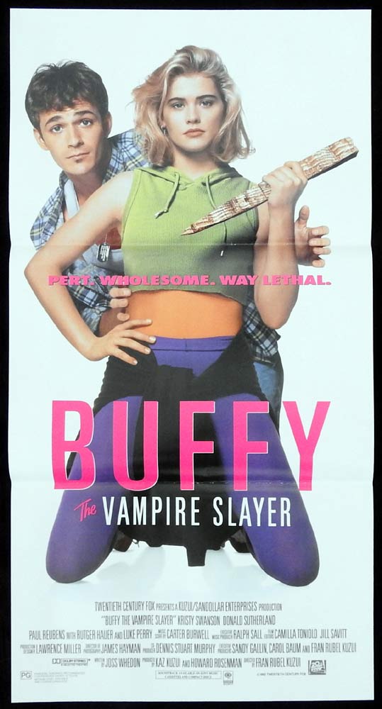 BUFFY THE VAMPIRE SLAYER Original daybill Movie Poster Kristy Swanson Luke Perry Hilary Swank