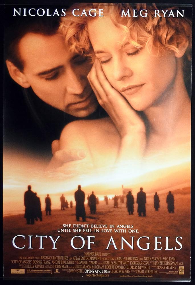 CITY OF ANGELS Original ADV US One Sheet Movie poster Nicolas Cage Meg Ryan