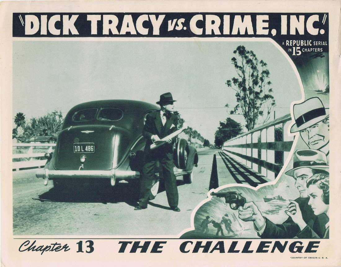 DICK TRACY VS CRIME INC Original Lobby Card 3 Chapter 13 Ralph Byrd