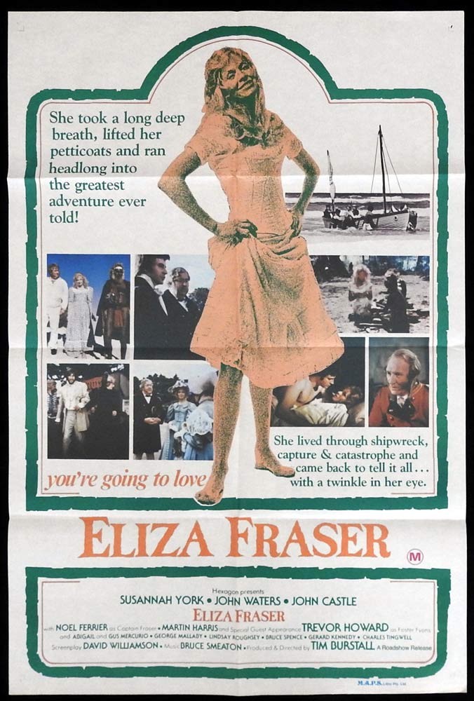 ELIZA FRASER Original One sheet Movie Poster Susannah York John Waters Australian Film