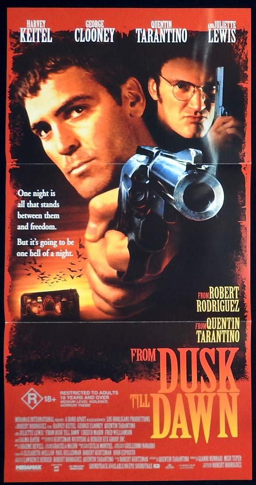 FROM DUSK TILL DAWN Original daybill Movie Poster Harvey Keitel George Clooney Quentin Tarantino