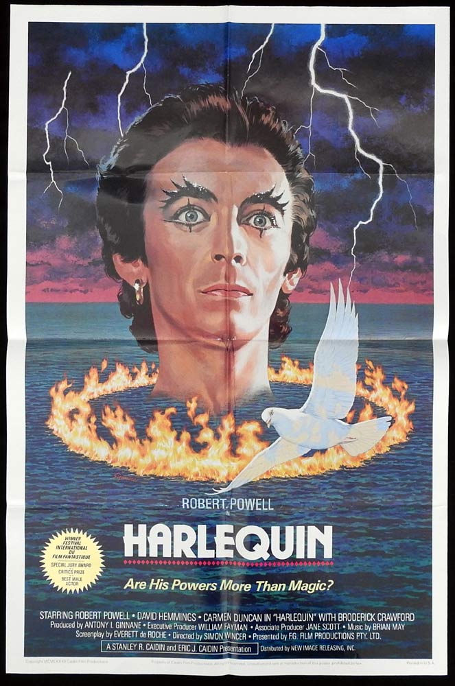 HARLEQUIN aka DARK FORCES Original US One Sheet Movie poster Robert Powell Australian Film