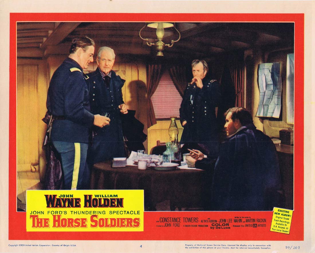 THE HORSE SOLDIERS Original Lobby Card 4 JOHN WAYNE William Holden