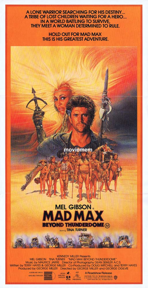 MAD MAX BEYOND THUNDERDOME Original Daybill Movie Poster Mel Gibson Tina Turner