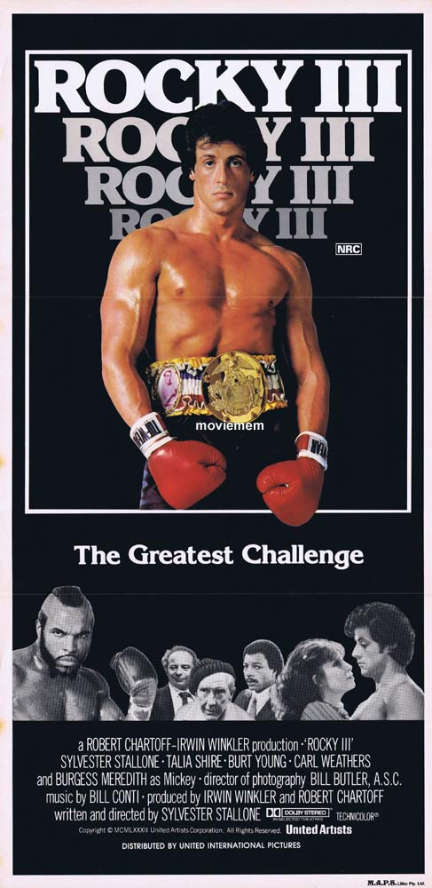 ROCKY III Original Daybill Movie Poster Sylvester Stallone Talia Shire