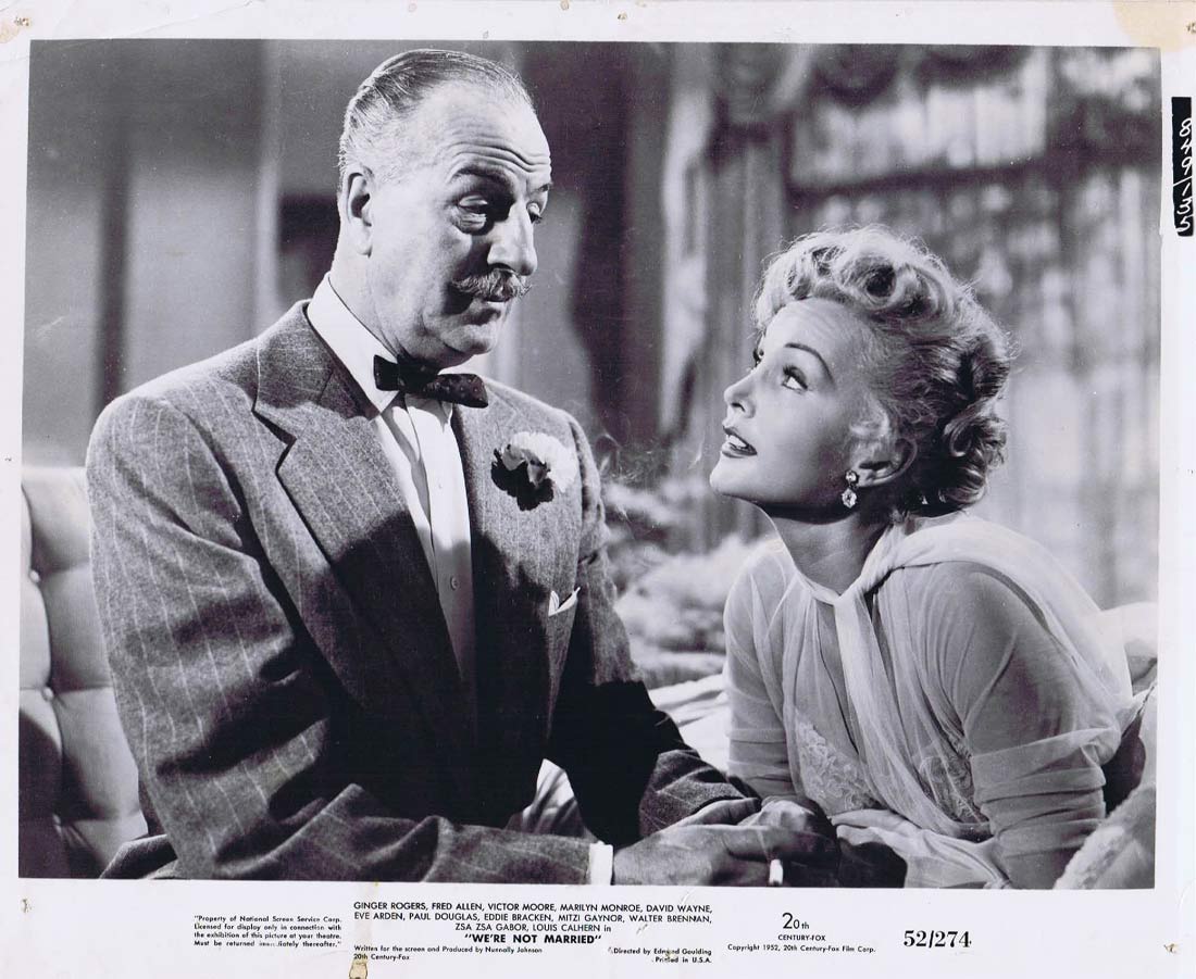 WE’RE NOT MARRIED Original Movie Still 4 Ginger Rogers Fred Allen Marilyn Monroe