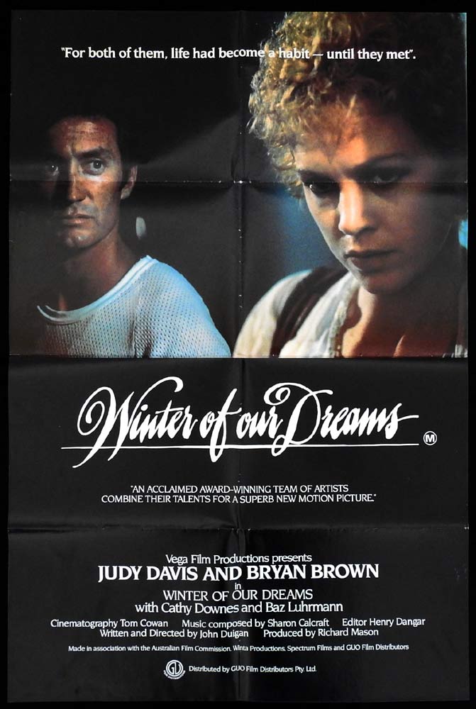 WINTER OF OUR DREAMS Original One Sheet Movie Poster Judy Davis Bryan Brown Baz Luhrmann Australian Film