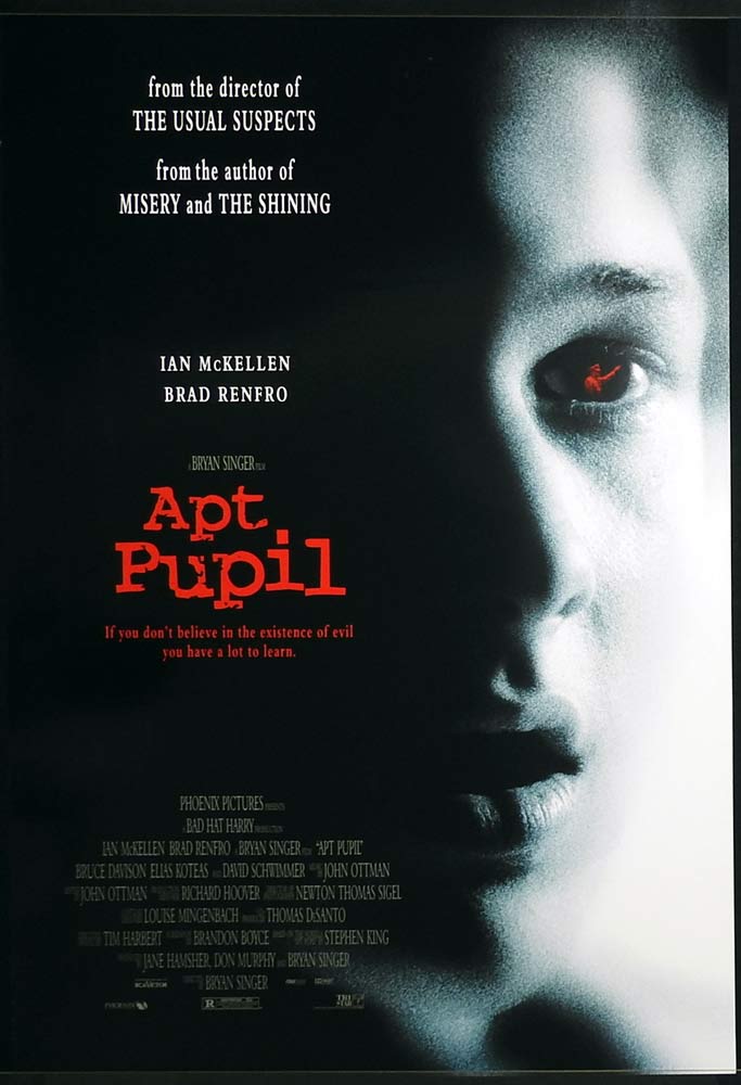 APT PUPIL Original US One Sheet Movie poster Ian McKellen Brad Renfro Bruce Davison