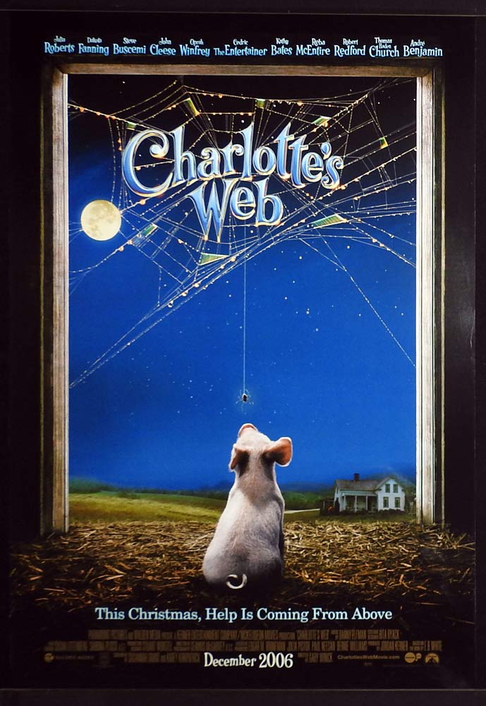 CHARLOTTES WEB Original US One Sheet Movie poster Julia Roberts Dakota Fanning Steve Buscemi