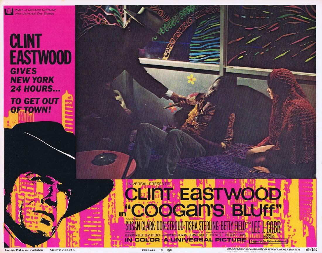 COOGAN’S BLUFF Original Lobby card 6 Clint Eastwood Susan Clark Don Siegel