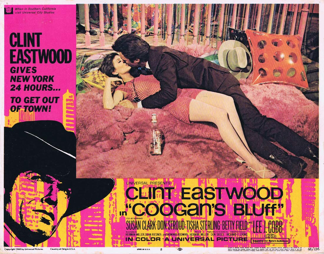 COOGAN’S BLUFF Original Lobby card 8 Clint Eastwood Susan Clark Don Siegel