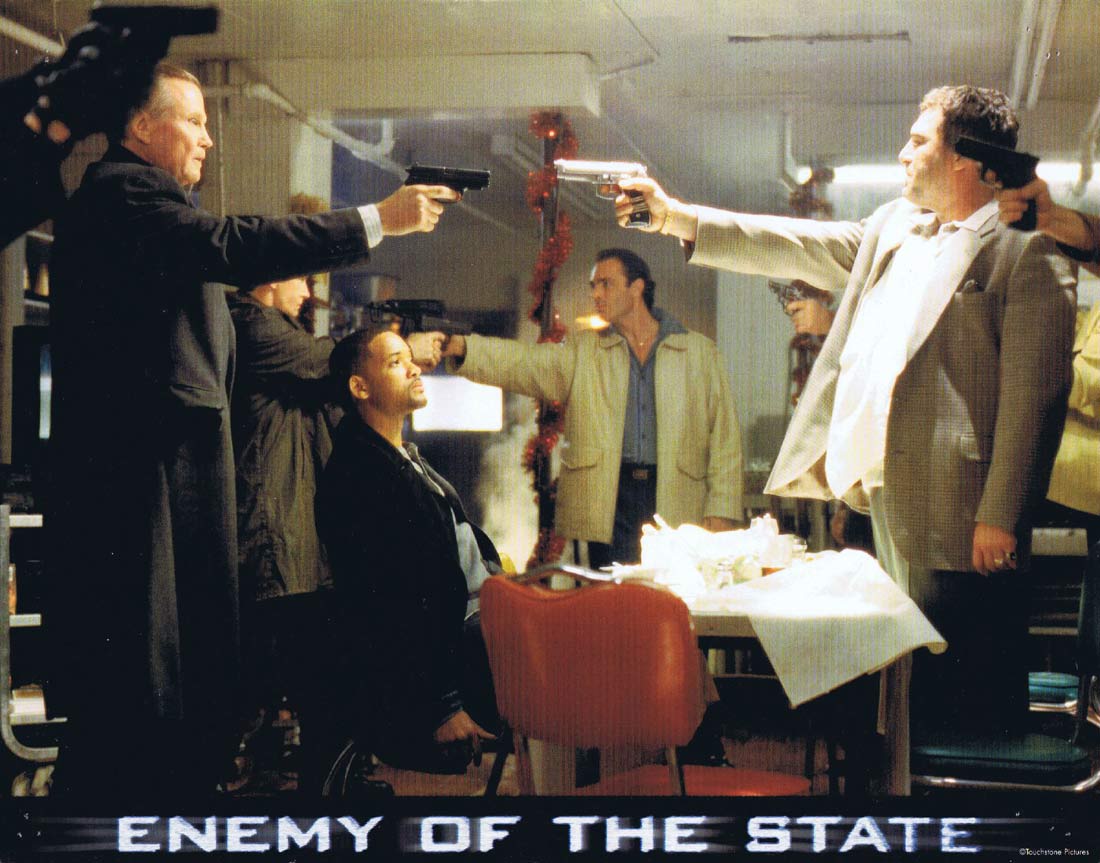 ENEMY OF THE STATE Original Lobby Card 1 Will Smith Gene Hackman Jon Voight