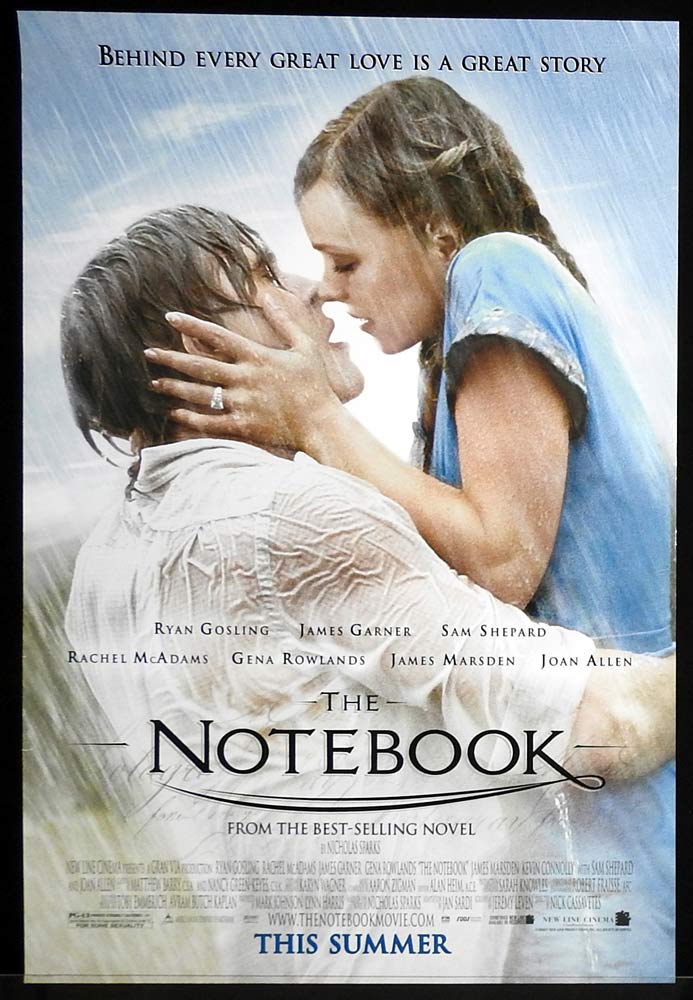 THE NOTEBOOK Original One Sheet Movie Poster Ryan Gosling Rachel McAdams