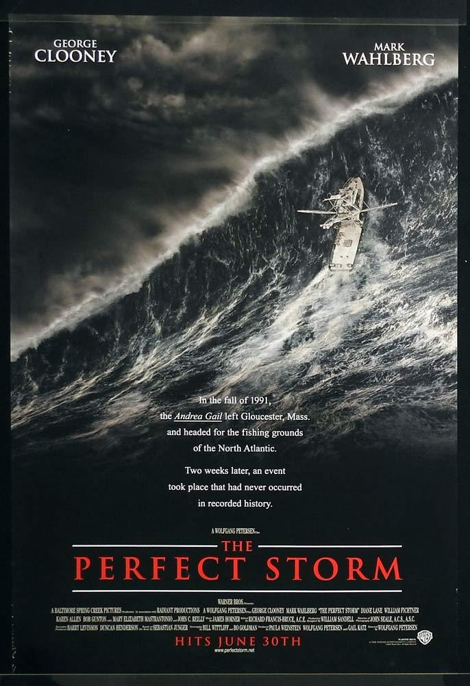 THE PERFECT STORM Original US One Sheet Movie poster George Clooney Mark Wahlberg Diane Lane